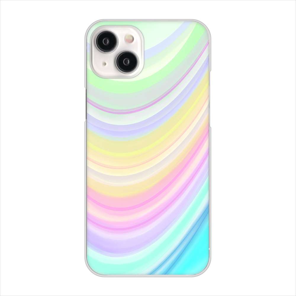 iPhone15 Plus 高画質仕上げ 背面印刷 ハードケースレインボー