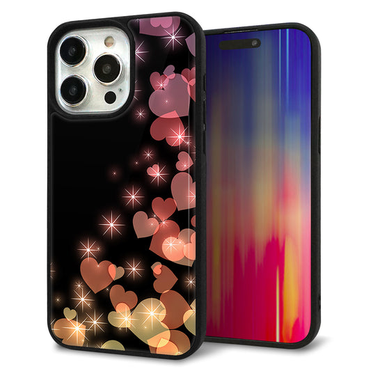 iPhone15 Pro Max 強化ガラス＆TPUスマホケース ガラプリ【020 夜のきらめきハート】