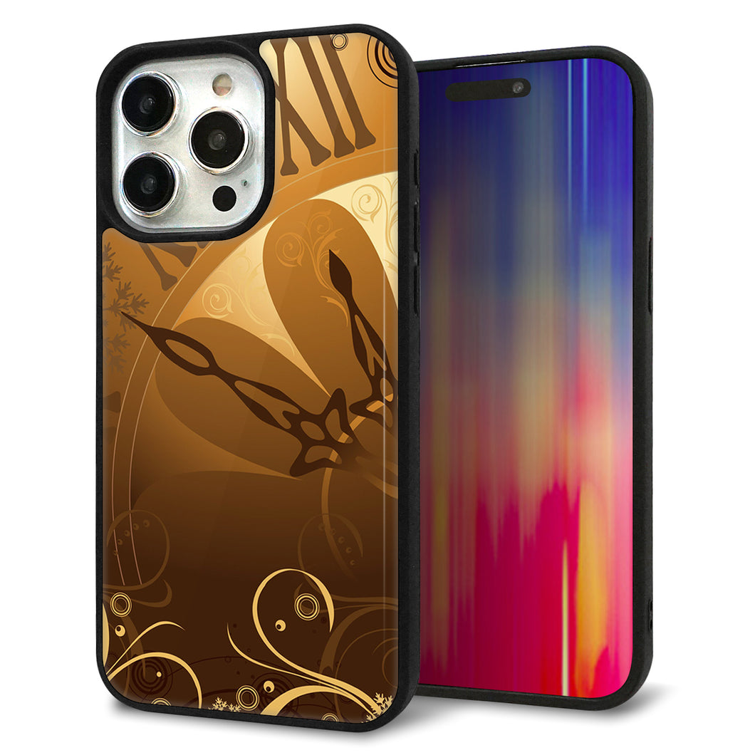 iPhone15 Pro Max 強化ガラス＆TPUスマホケース ガラプリ【185 時を刻む針】