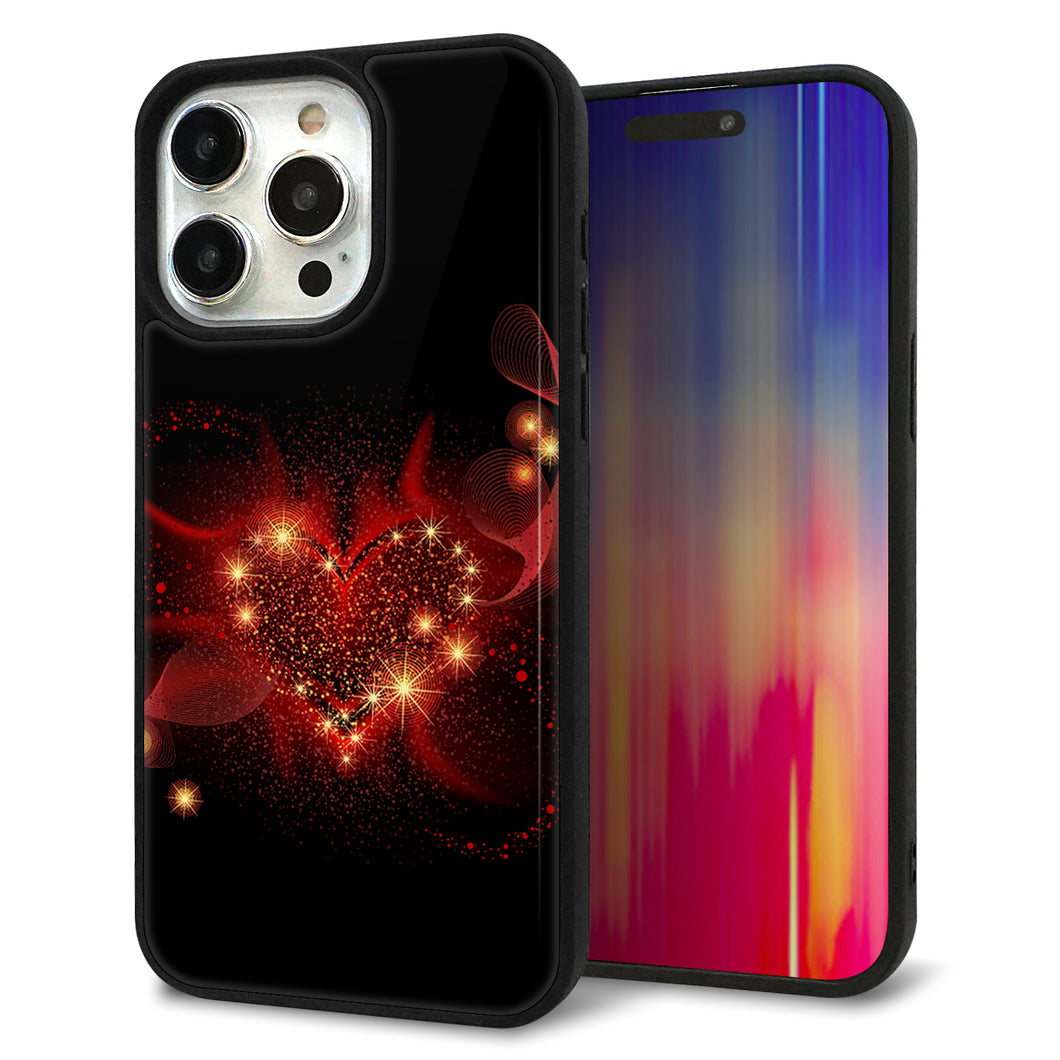 iPhone15 Pro Max 強化ガラス＆TPUスマホケース ガラプリ【382 ハートの創生】