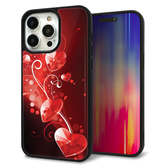 iPhone15 Pro Max 強化ガラス＆TPUスマホケース ガラプリ【385 クリスタルな恋】