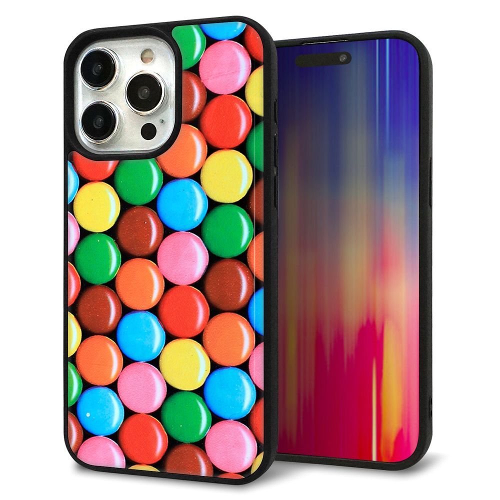 iPhone 15 Pro Max 強化ガラス＆TPUスマホケース ガラプリ【448 マーブルチョコ】