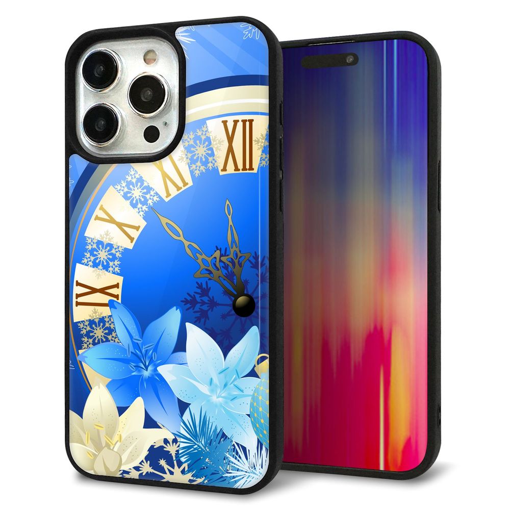 iPhone 15 Pro Max 強化ガラス＆TPUスマホケース ガラプリ【601 静寂なる青い時】