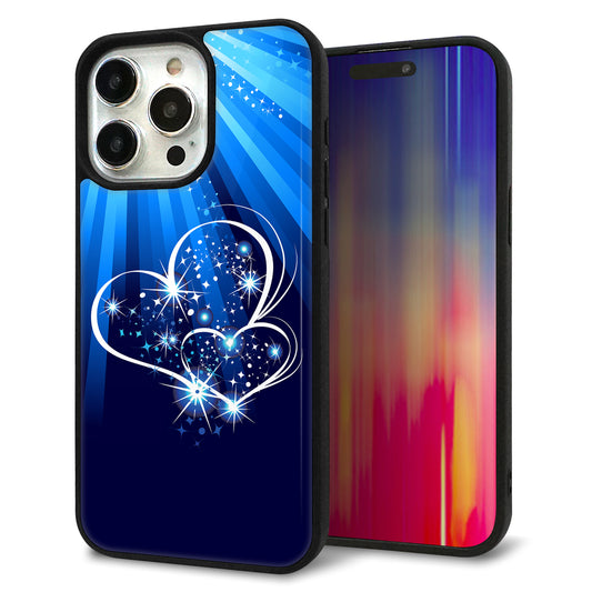 iPhone15 Pro Max 強化ガラス＆TPUスマホケース ガラプリ【702 スイミングハート】