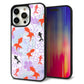 iPhone 15 Pro Max 強化ガラス＆TPUスマホケース ガラプリ【HA214 金魚 花柄 パープル】