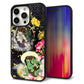 iPhone 15 Pro Max 強化ガラス＆TPUスマホケース ガラプリ【HA239 風神雷神 牡丹】