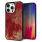 iPhone15 Pro Max 強化ガラス＆TPUスマホケース ガラプリ【KM870 大理石RD】
