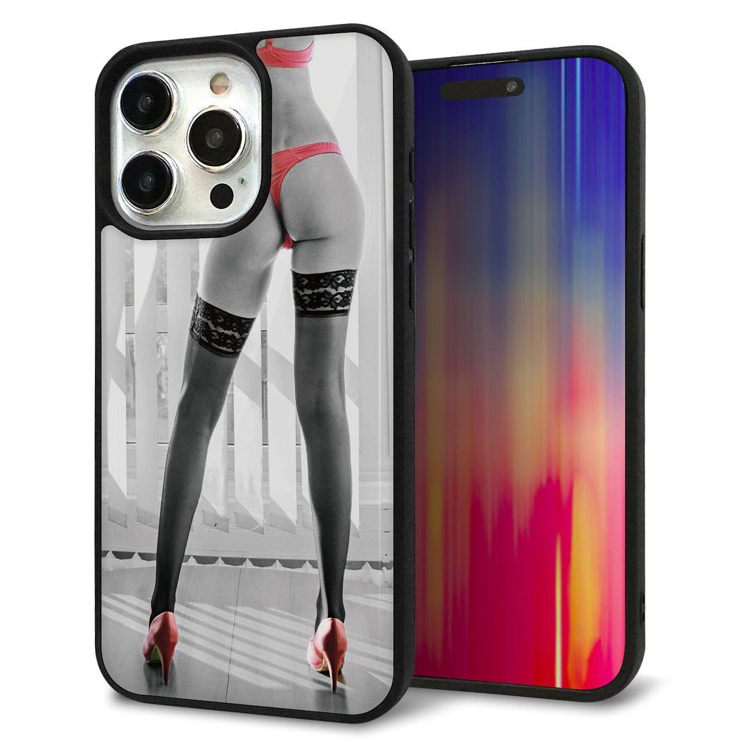 iPhone15 Pro Max 強化ガラス＆TPUスマホケース ガラプリ【KM889 ハイヒール】