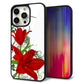 iPhone15 Pro Max 強化ガラス＆TPUスマホケース ガラプリ【SC850 ユリ（レッド）】