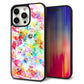 iPhone 15 Pro Max 強化ガラス＆TPUスマホケース ガラプリ【SC876 リバティプリント プレスドフラワー（ホワイト）】