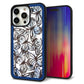 iPhone 15 Pro Max 強化ガラス＆TPUスマホケース ガラプリ【SC906 ガーデンバタフライ ブルー】