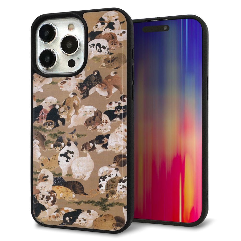 iPhone 15 Pro Max 強化ガラス＆TPUスマホケース ガラプリ【TA008 百犬】