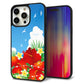 iPhone15 Pro Max 強化ガラス＆TPUスマホケース ガラプリ【VA821 ハイビスカスと青空】