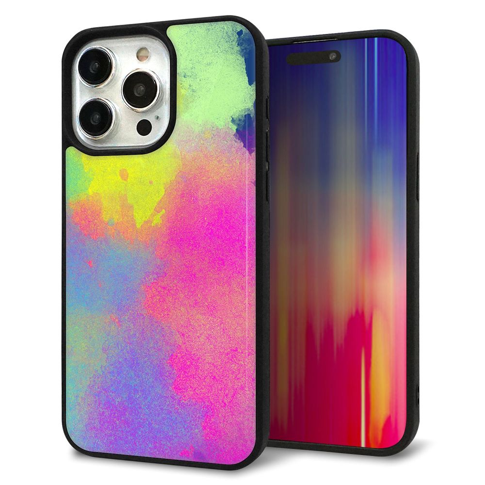 iPhone 15 Pro Max 強化ガラス＆TPUスマホケース ガラプリ【YJ294 デザイン色彩】