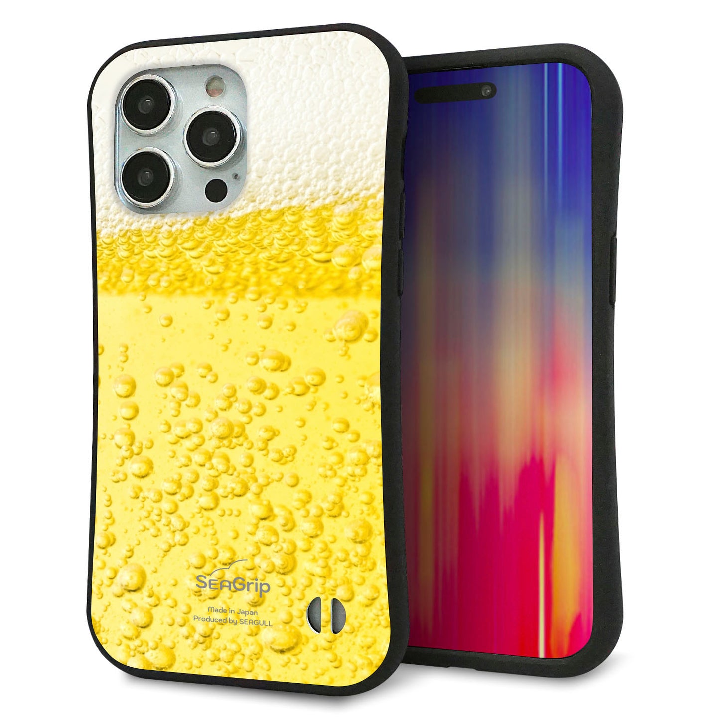 iPhone15 Pro Max スマホケース 「SEA Grip」 グリップケース Sライン 【450 生ビール】 UV印刷