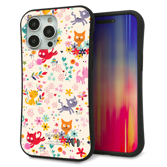 iPhone15 Pro Max スマホケース 「SEA Grip」 グリップケース Sライン 【693 ネコのあそび場】 UV印刷