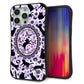 iPhone15 Pro Max スマホケース 「SEA Grip」 グリップケース Sライン 【AG879 ネコがいっぱいダイヤ柄 パープル】 UV印刷