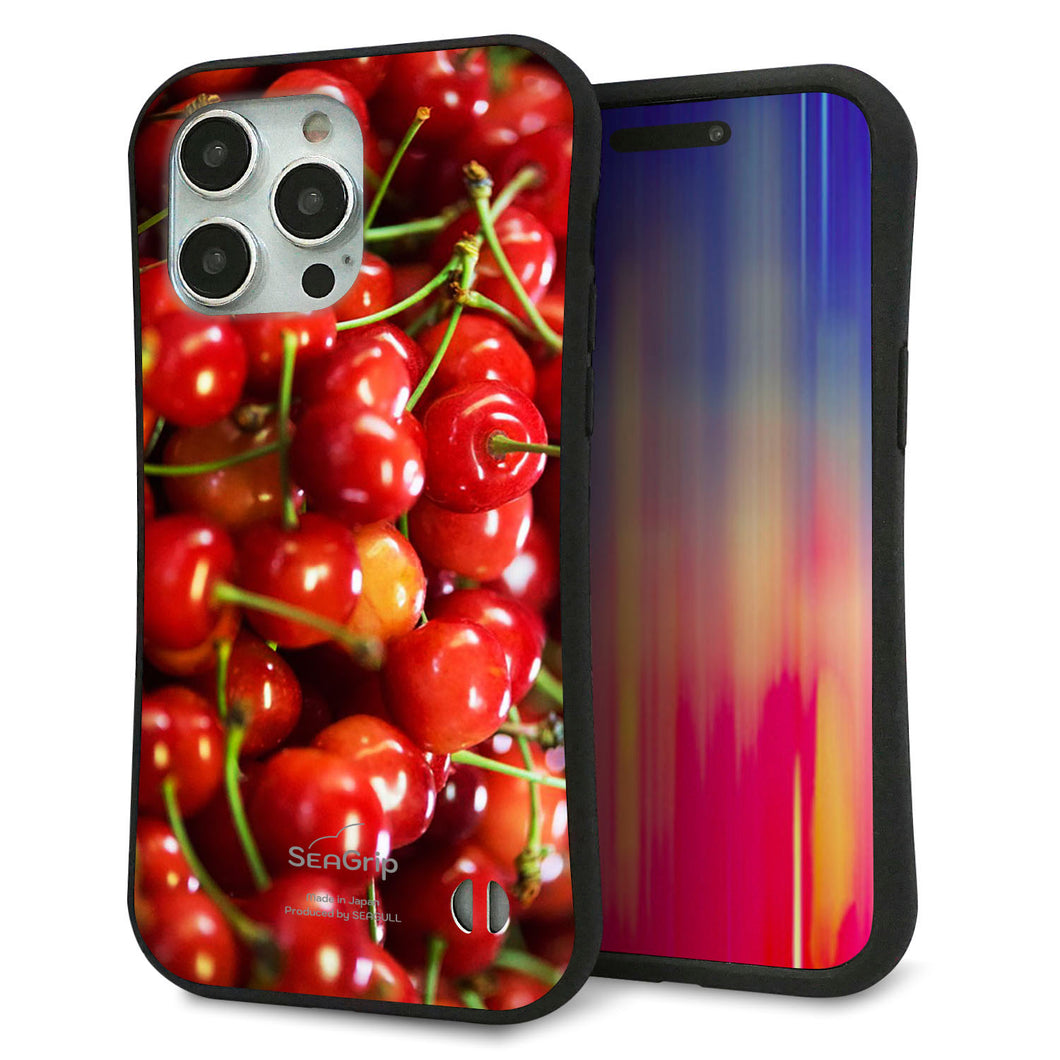 iPhone15 Pro Max スマホケース 「SEA Grip」 グリップケース Sライン 【MA883 チェリー】 UV印刷