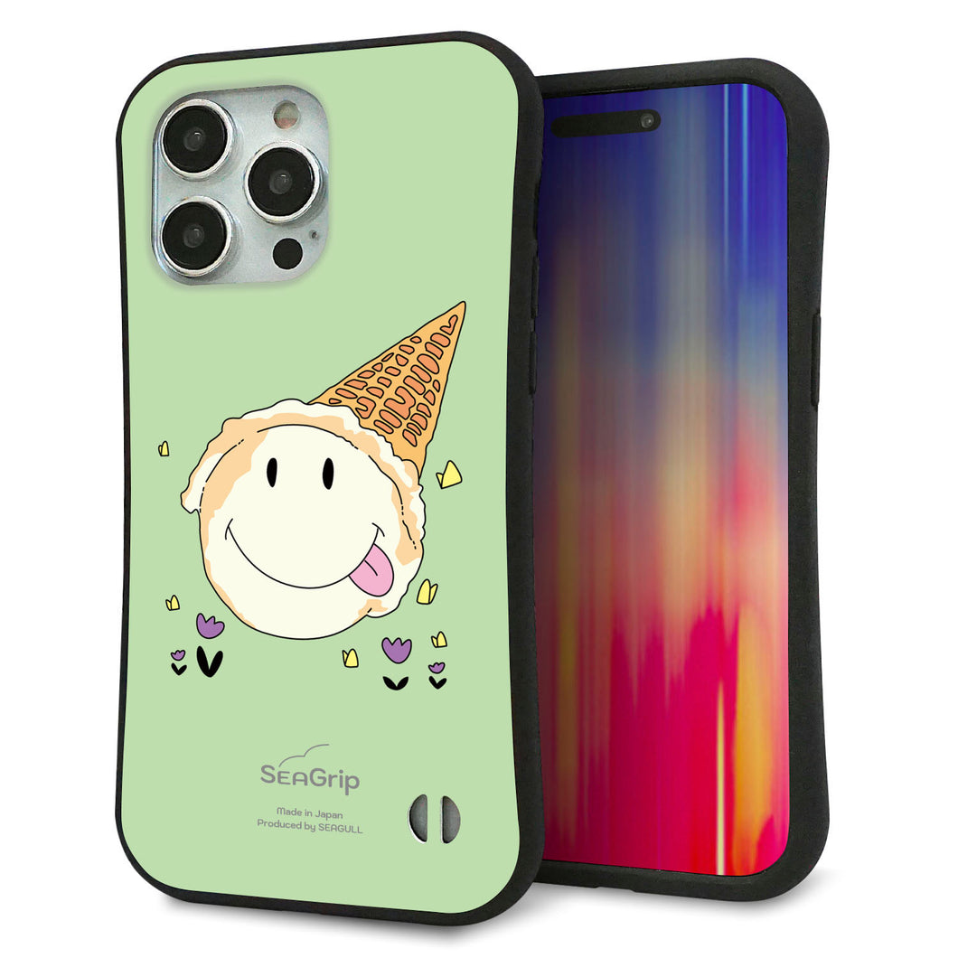 iPhone15 Pro Max スマホケース 「SEA Grip」 グリップケース Sライン 【MA902 アイスクリーム】 UV印刷