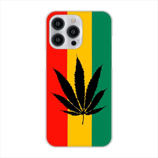 iPhone15 Pro Max 高画質仕上げ 背面印刷 ハードケース 【083 大麻ラスタカラー】
