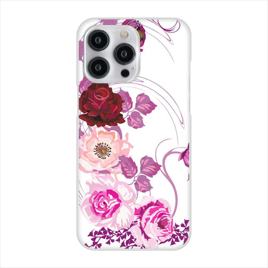 iPhone15 Pro Max 高画質仕上げ 背面印刷 ハードケースロマンチックなバラ
