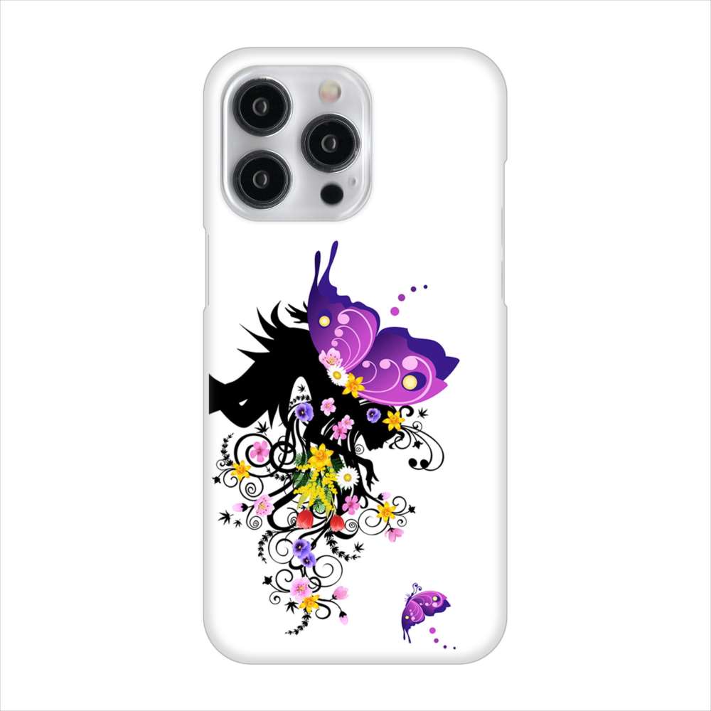iPhone15 Pro Max 高画質仕上げ 背面印刷 ハードケースバタフライ