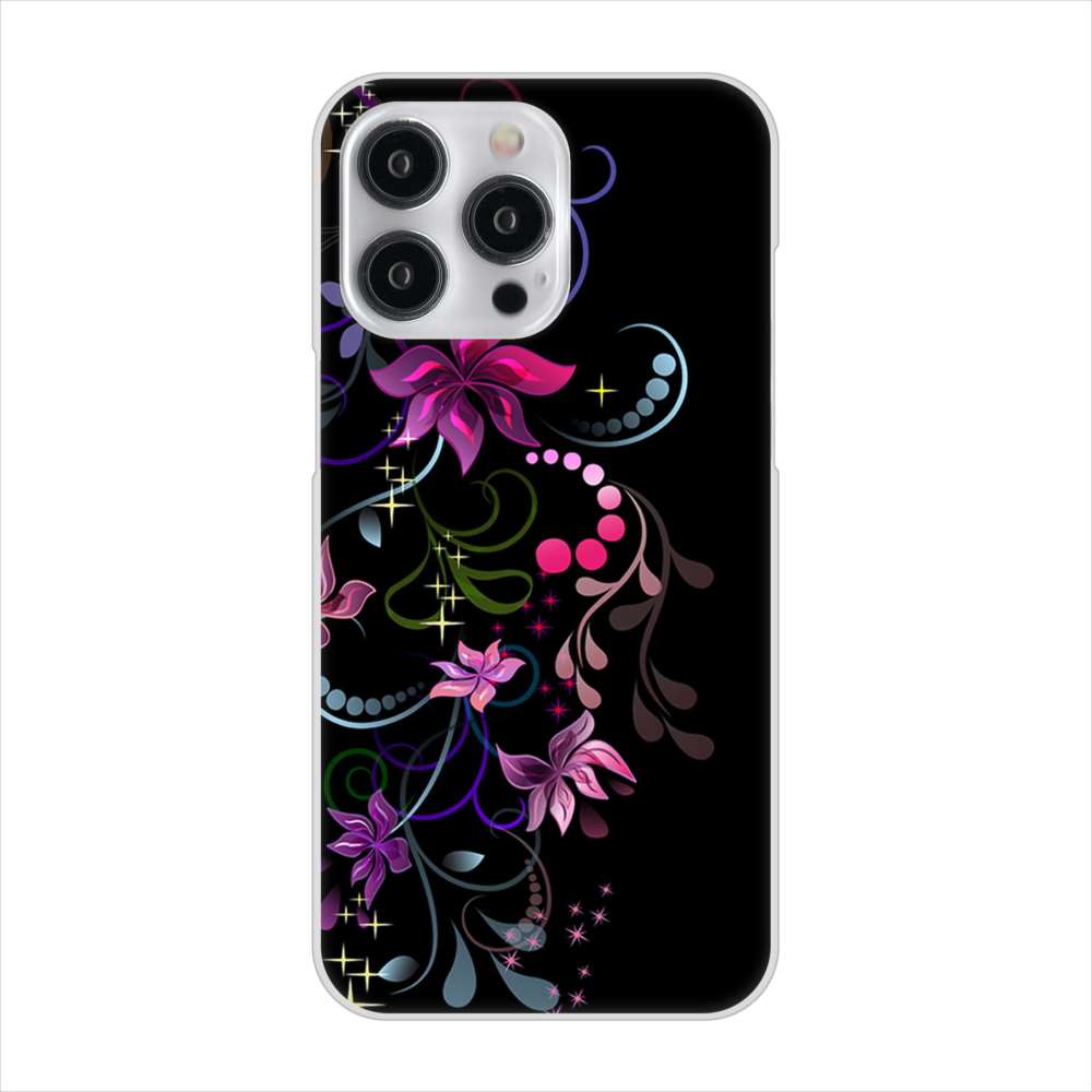 iPhone15 Pro Max 高画質仕上げ 背面印刷 ハードケース 【263 闇に浮かぶ華】