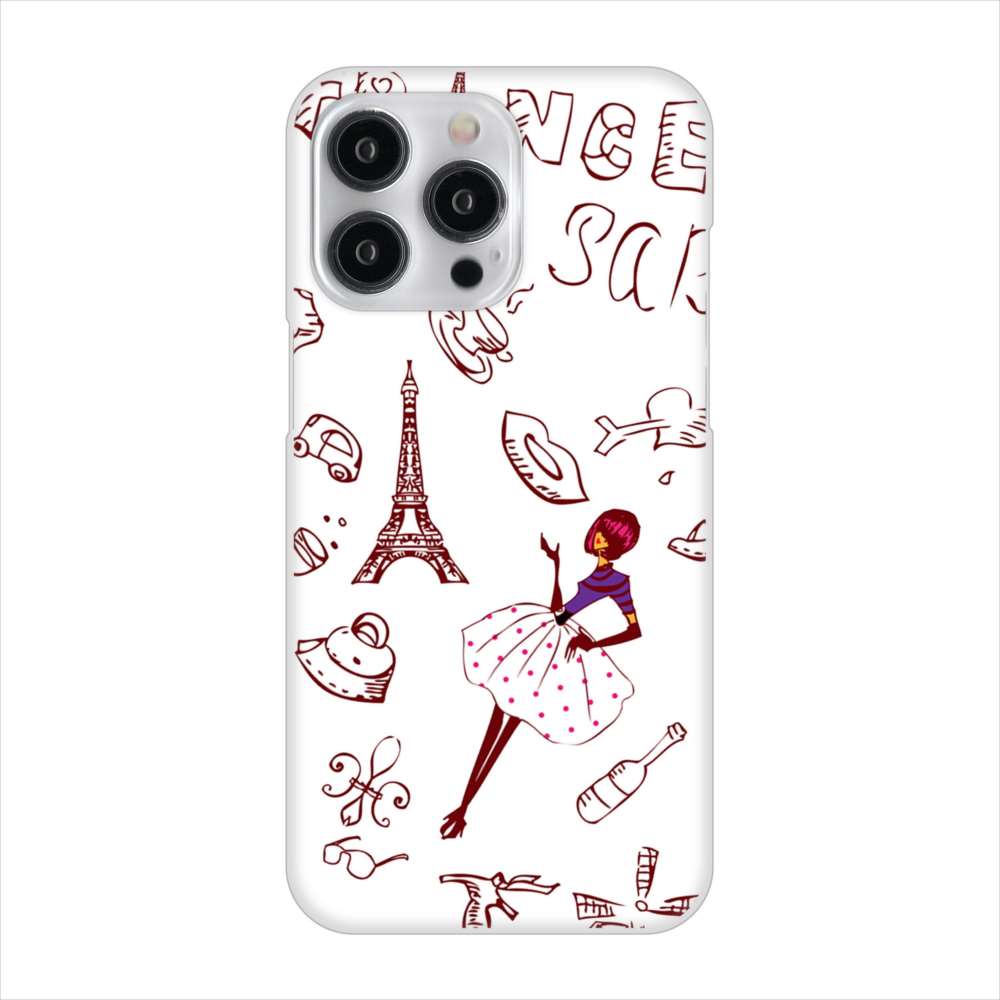 iPhone15 Pro Max 高画質仕上げ 背面印刷 ハードケースLOVE フランス