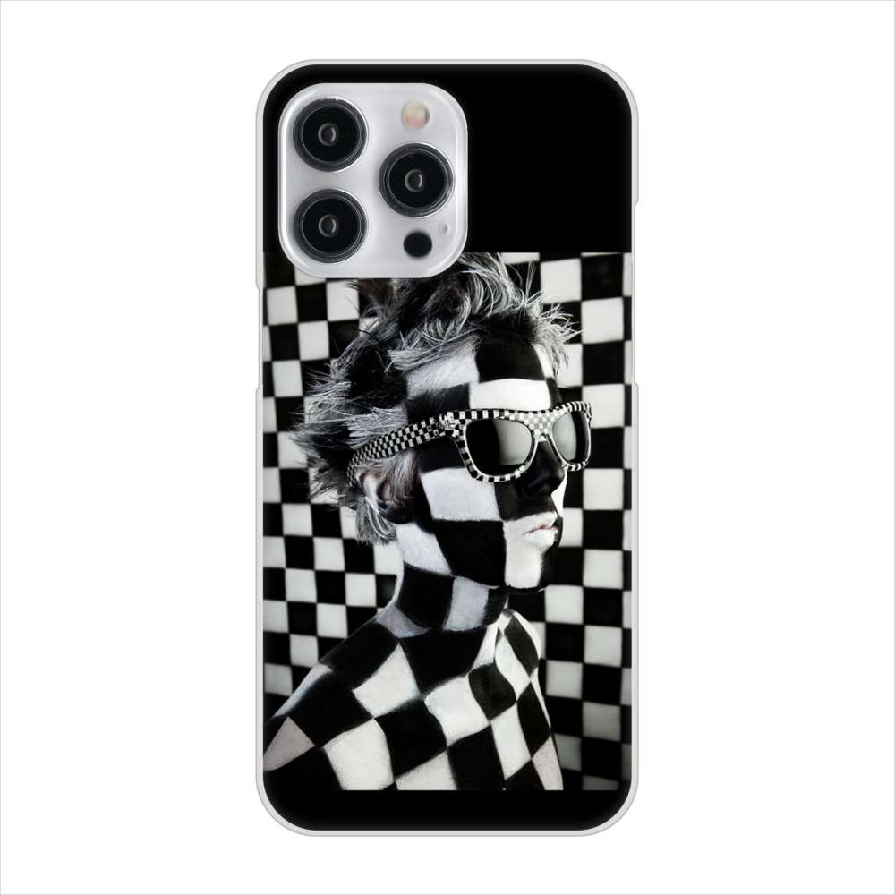 iPhone15 Pro Max 高画質仕上げ 背面印刷 ハードケース 【357 bk&wh】