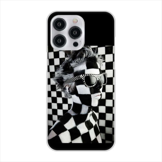 iPhone15 Pro Max 高画質仕上げ 背面印刷 ハードケース 【357 bk&wh】