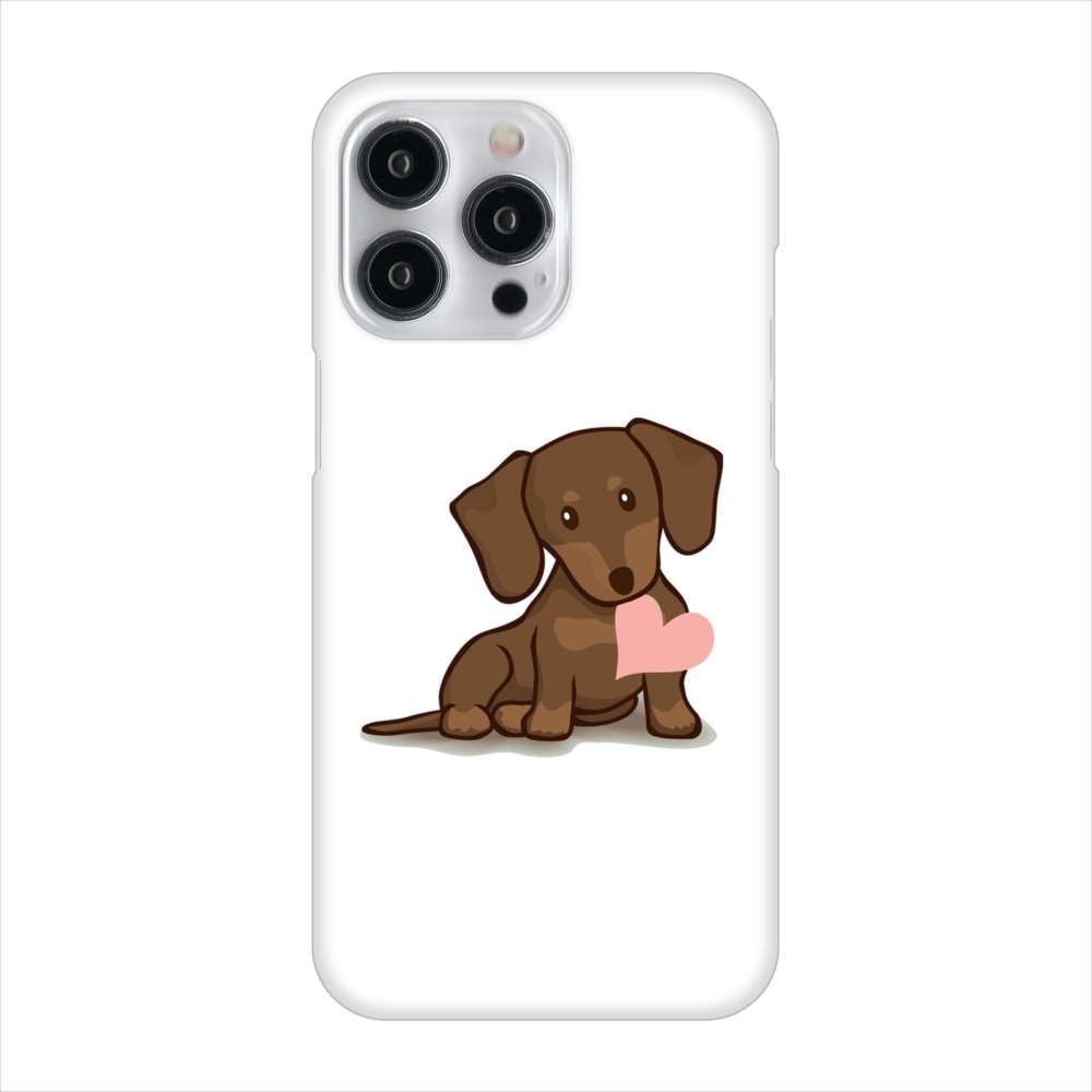 iPhone15 Pro Max 高画質仕上げ 背面印刷 ハードケース 【394 I love ダックス】