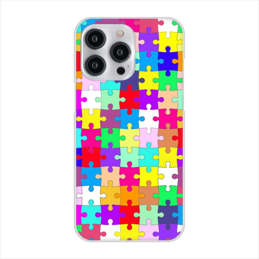 iPhone15 Pro Max 高画質仕上げ 背面印刷 ハードケース 【727 カラフルパズル】