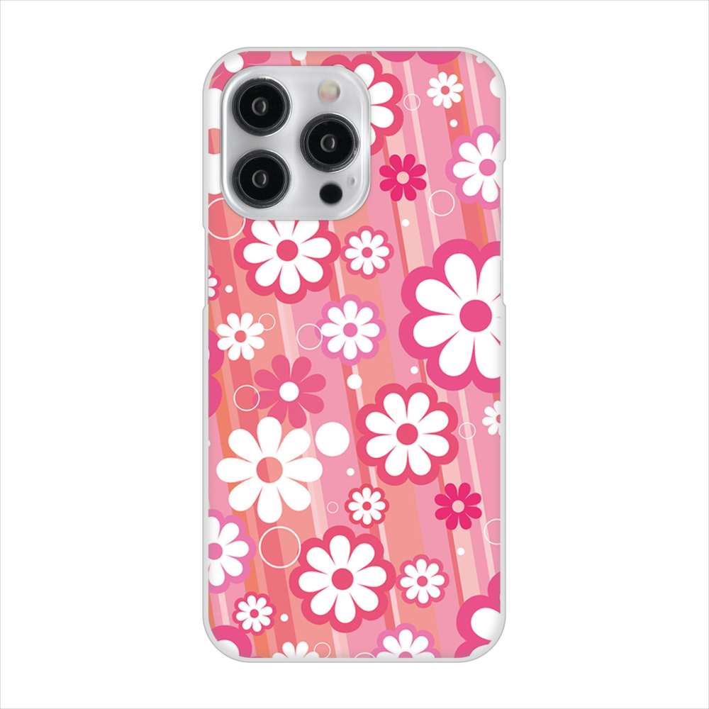 iPhone15 Pro Max 高画質仕上げ 背面印刷 ハードケース 【751 マーガレット（ピンク系）】