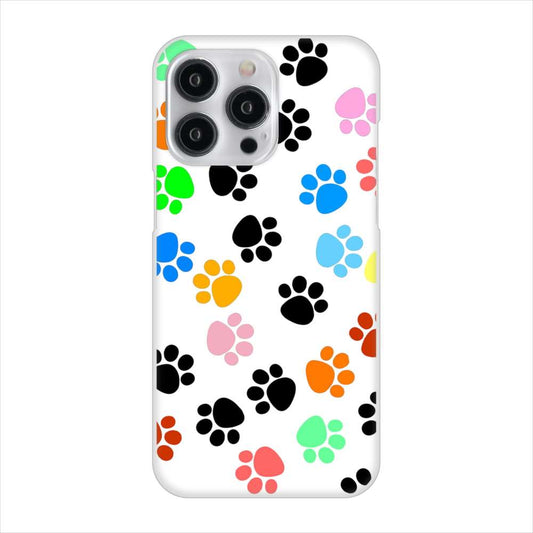 iPhone15 Pro Max 高画質仕上げ 背面印刷 ハードケース 【1108 あしあとカラフル】