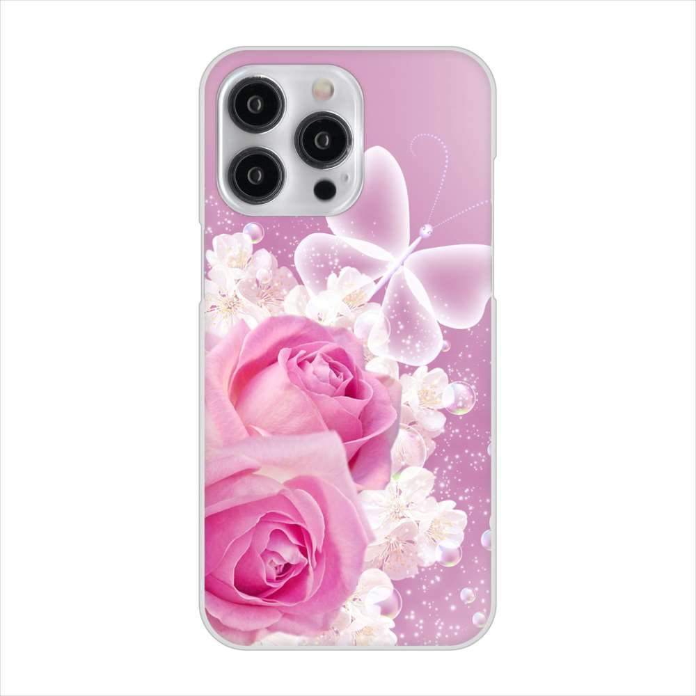 iPhone15 Pro Max 高画質仕上げ 背面印刷 ハードケースロマンチックなバラ