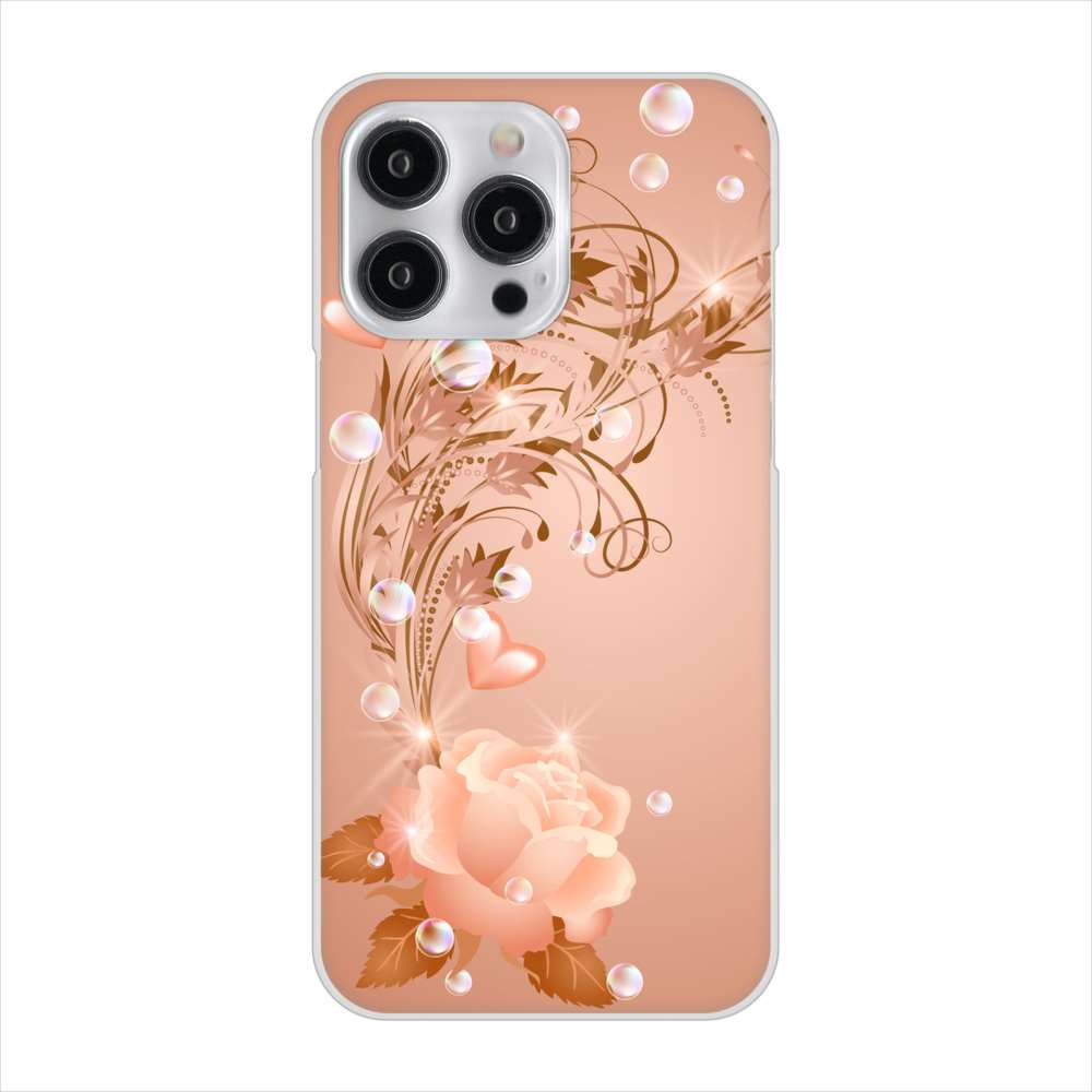 iPhone15 Pro Max 高画質仕上げ 背面印刷 ハードケースロマンチックなバラ
