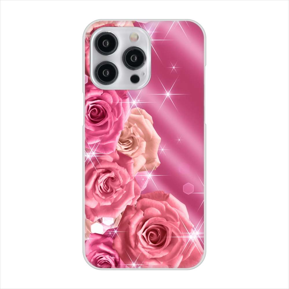 iPhone15 Pro Max 高画質仕上げ 背面印刷 ハードケース 【1182 ピンクの薔薇に誘われて】