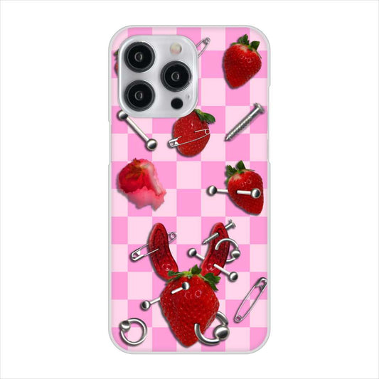 iPhone15 Pro Max 高画質仕上げ 背面印刷 ハードケースむかいあぐる 苺パンク