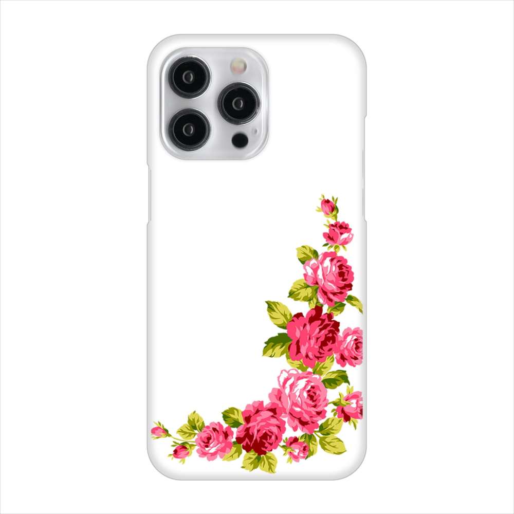 iPhone15 Pro Max 高画質仕上げ 背面印刷 ハードケースロマンチックなバラ