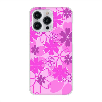 iPhone15 Pro Max 高画質仕上げ 背面印刷 ハードケース重なり合う花