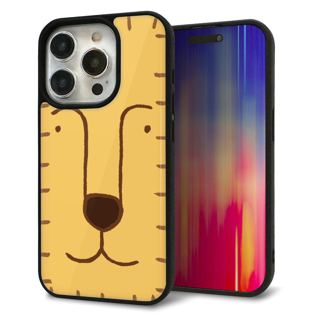 iPhone15 Pro 強化ガラス＆TPUスマホケース ガラプリ【356 らいおん】