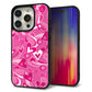 iPhone15 Pro 強化ガラス＆TPUスマホケース ガラプリ【383 ピンクのハート】