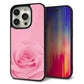 iPhone15 Pro 強化ガラス＆TPUスマホケース ガラプリ【401 ピンクのバラ】