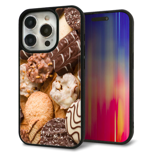 iPhone15 Pro 強化ガラス＆TPUスマホケース ガラプリ【442 クッキー mix】