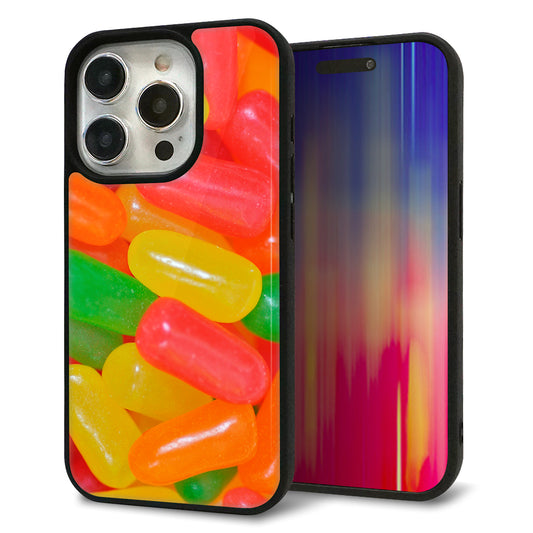 iPhone15 Pro 強化ガラス＆TPUスマホケース ガラプリ【449 ジェリービーンズ】