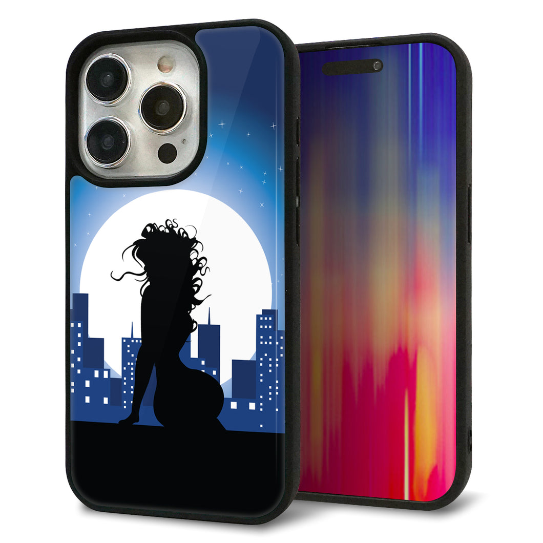 iPhone15 Pro 強化ガラス＆TPUスマホケース ガラプリ【482 夜の窓辺】