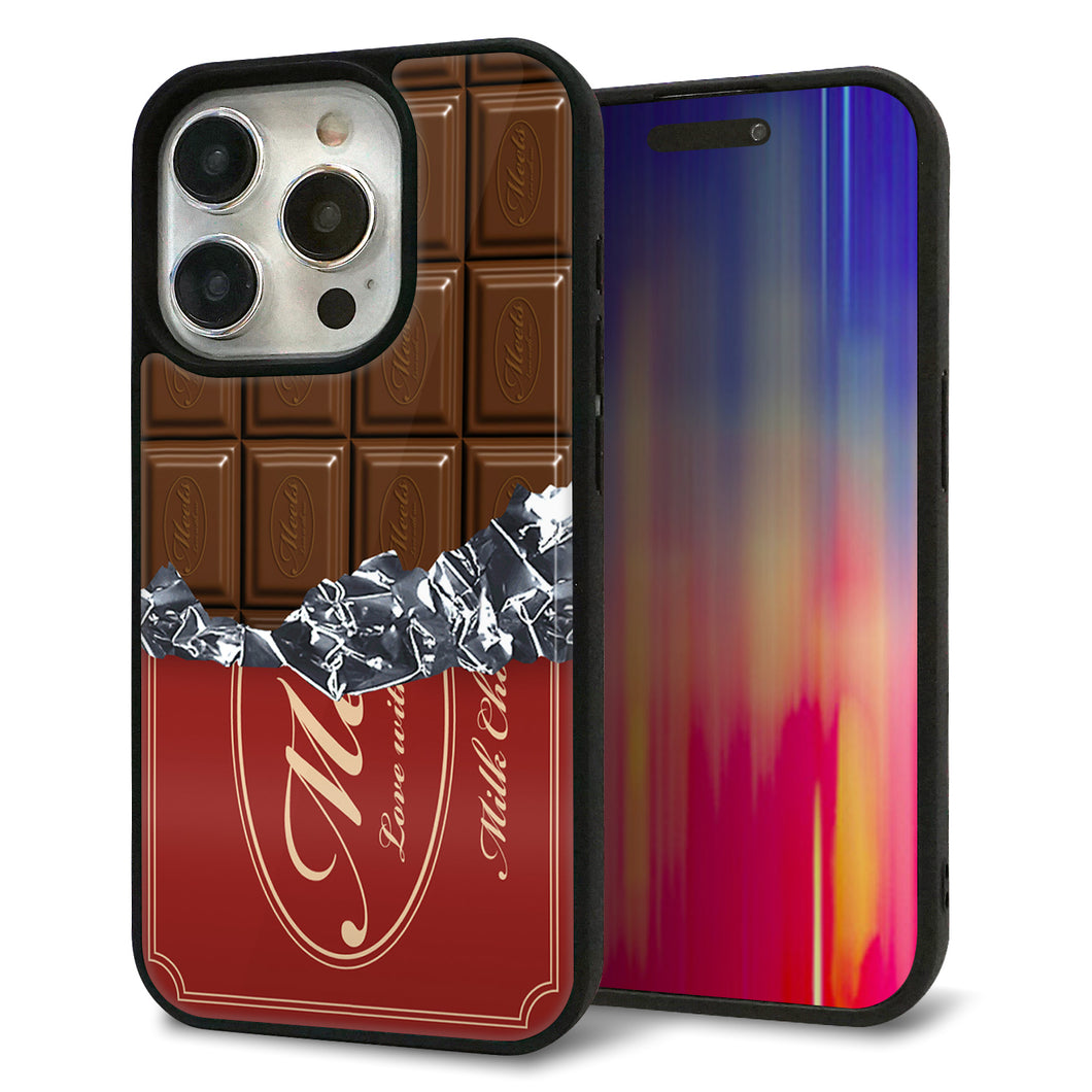 iPhone15 Pro 強化ガラス＆TPUスマホケース ガラプリ【535 板チョコ-エンジ包装】