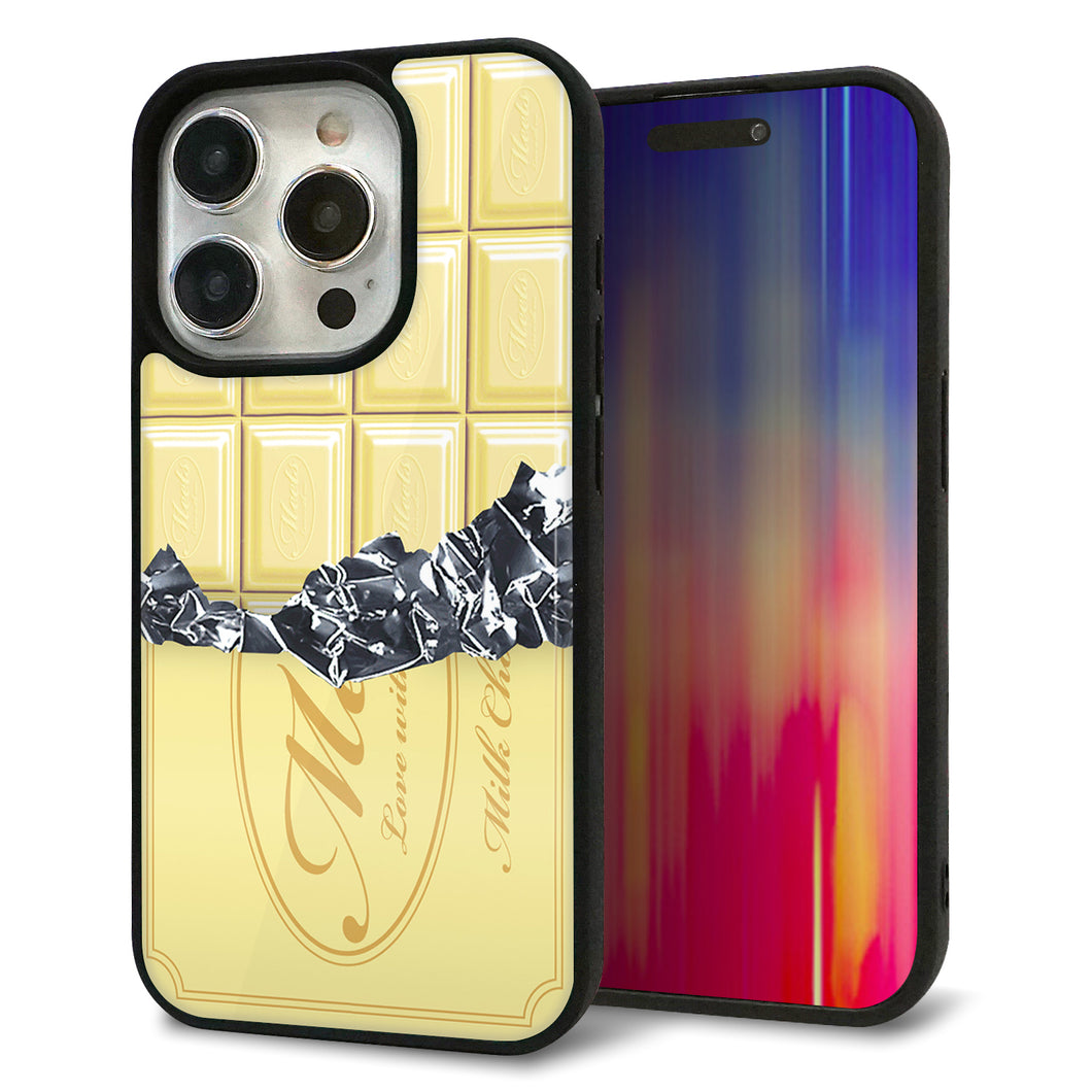 iPhone15 Pro 強化ガラス＆TPUスマホケース ガラプリ【553 板チョコ?ホワイト】