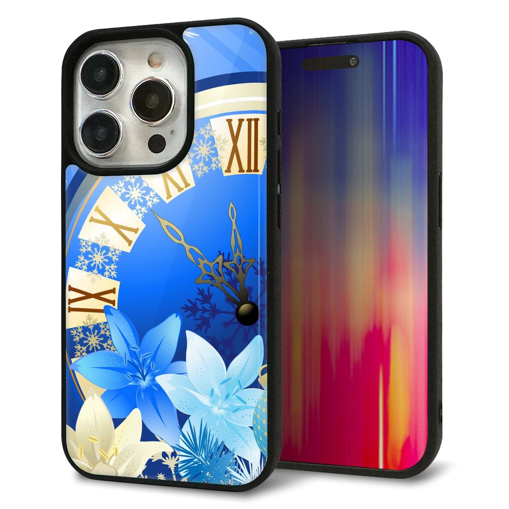 iPhone 15 Pro 強化ガラス＆TPUスマホケース ガラプリ【601 静寂なる青い時】