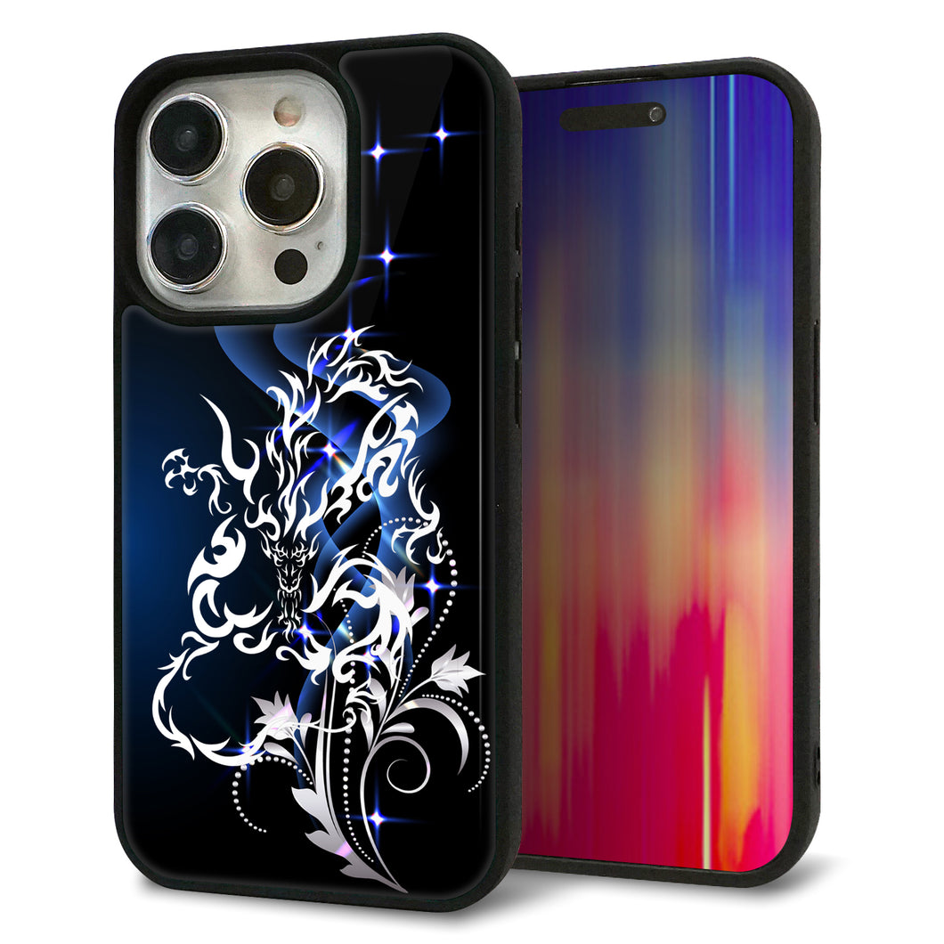 iPhone15 Pro 強化ガラス＆TPUスマホケース ガラプリ【1000 闇のシェンロン】